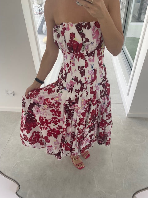 Aje - Mathilde Bubble Hem Midi Dress - Roses of Provence - 10 – Seagull  Clothing
