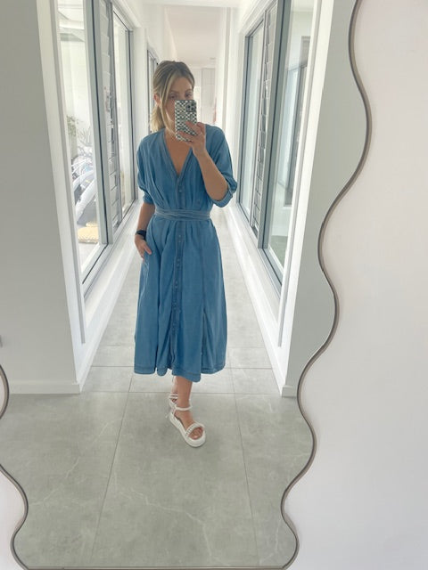 Aje - Denim Midi Dress - 8 – Seagull Clothing
