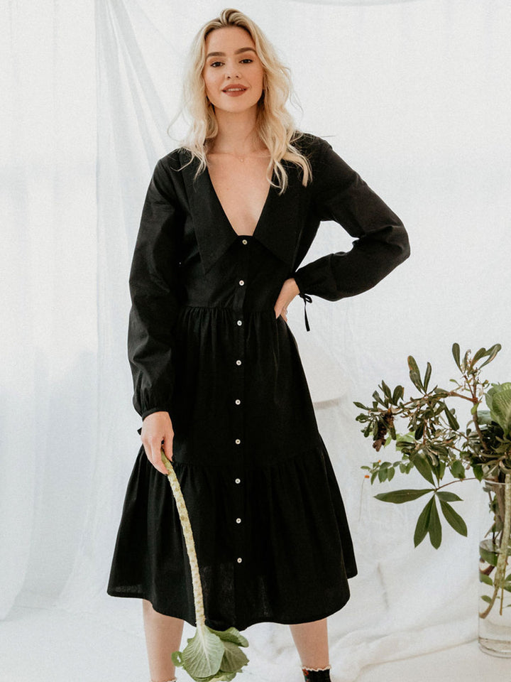 The Brunch Coat Noir Seagull Clothing Australian made slow fashion for women